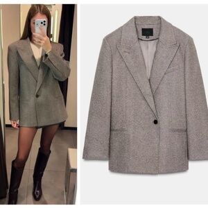 ZARA herringbone blazer jacket size M L